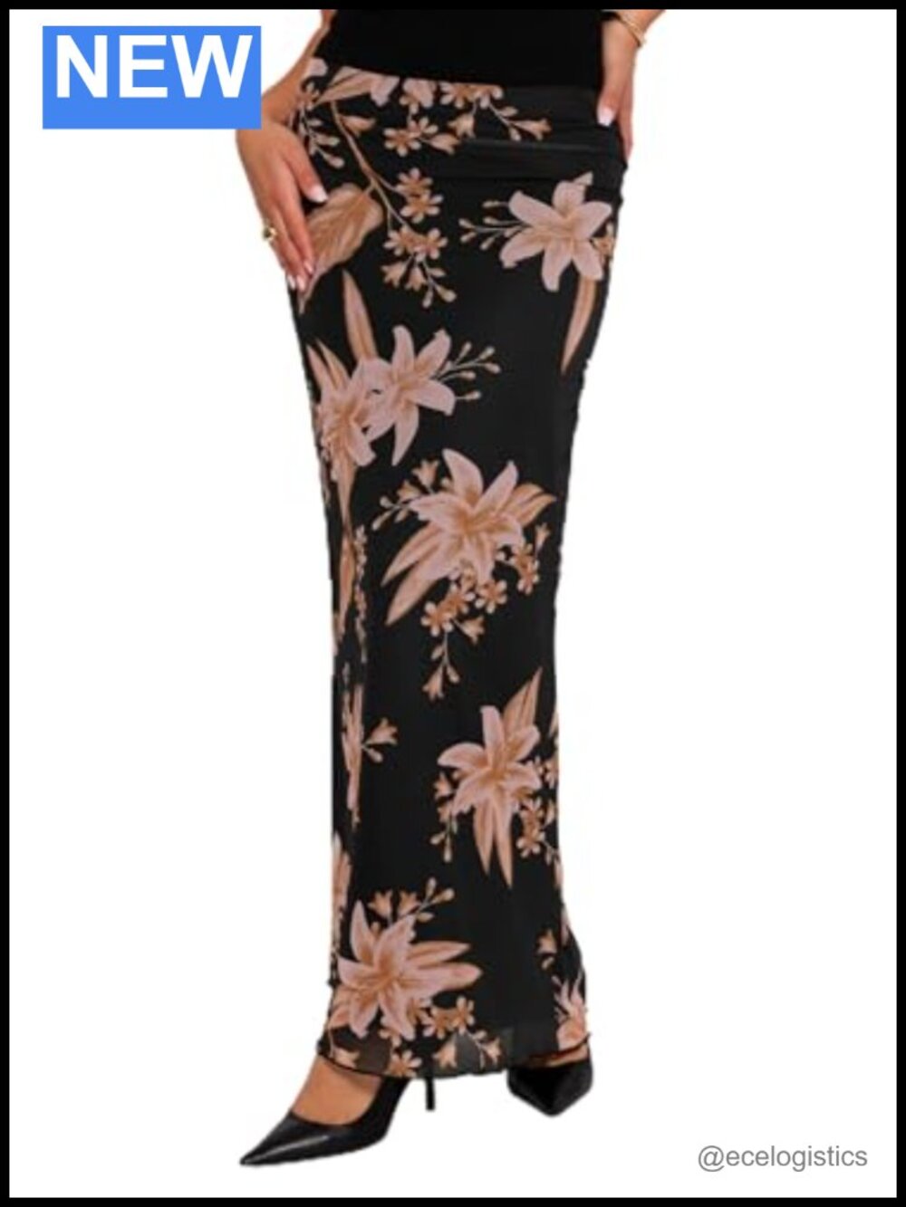 Petal & Pup Bloise Maxi Skirt High Waisted Elastic Waist Pull On